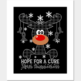 Reindeer Hope For A Cure Skin Awareness Christmas Posters and Art